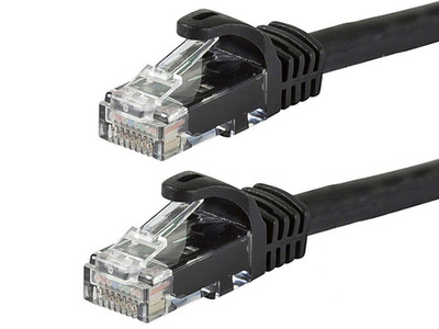 Cat6 7Ft Black 12-Pk Patch Cable UTP 24AWG 550Mhz Pure Bare Copper Snagless RJ45