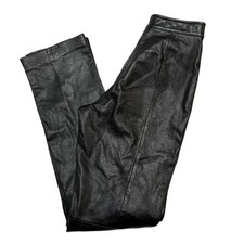 Vintage Wilsons Maxima Leather Pants Womens 2 Black Bootcut BIker Y2K Festival