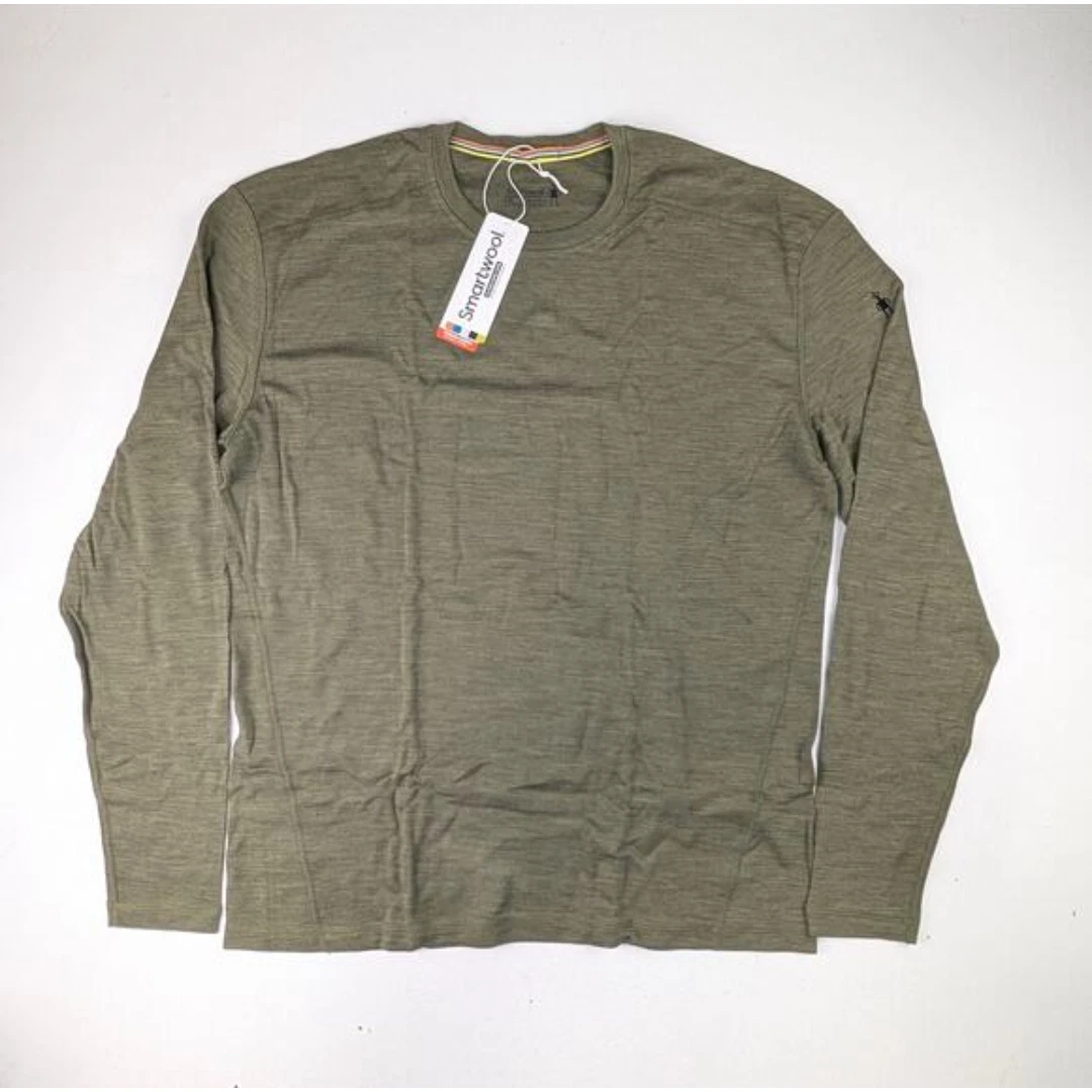Smartwool Mens XXL Merino Wool Thermal Base Layer Top Crew - Winter Moss Heather