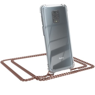 Für Xiaomi Redmi Note 9S / 9 Pro / 9 Pro Max Handyhülle Umhängen Case Kette Rose