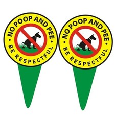 2 PCS No Dog Poop Signs for Yard - Double Sided Be Green - Large - 13.8x7.9"