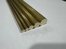 5 Pieces 1/4" 2 ,3/8" ,1/2"  5/8" 360 Brass, Solid Round Rod  12" Long
