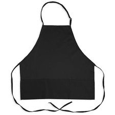 Professional Black Bib Apron Set - Pack of 6