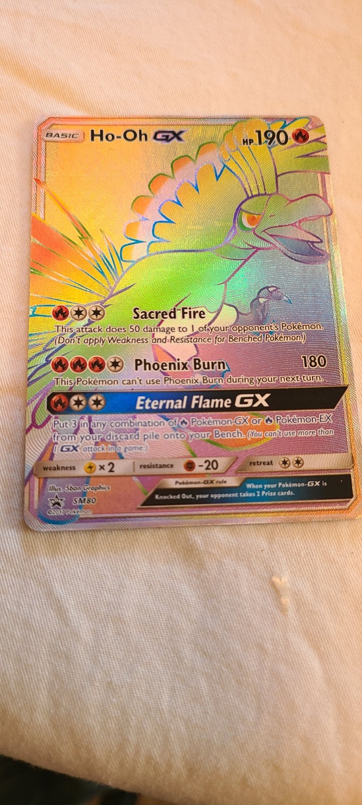 2017 Pokemon Promo Holo Foil SM80 HO-OH GX Card NM Mint Looks Unplayed