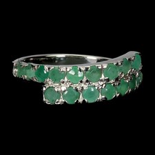 925 Sterling Silver Ring Round Emerald 2.5mm Natural Gemstone Jewelry Size 8