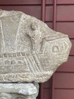 Ancient 11th century limestone bas relief  carving of ship 24”x14”x7 Museum Qual — photo 8