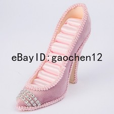 Fashion Pink Jewelry Ring Holder Display Storage High Heel Jewelry Rack Stand