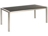 Outdoor Modern Gartentisch 6 Personen Schwarz Aluminium 180 X 90 Cm Vernio