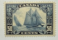 Canada #158 1929 50c blue Scroll Series “Bluenose” MNH/VF; $700 UCV