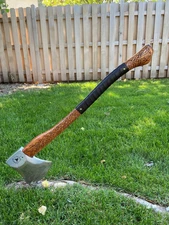 Hand Forged Carbon Steel The Leviathan Custom Racing Axe For Wood Cutting