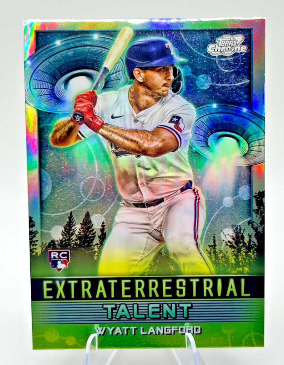 2024 Topps Chrome Cosmic Wyatt Langford ET-16 Extraterrestrial Talent Rangers