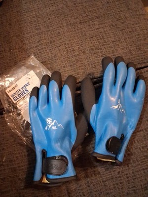 100% Waterproof Gloves Cold Weather, 1 Pair, Double Latex Coating 