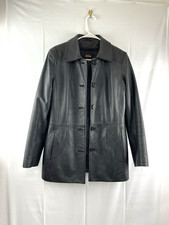 Danier Cappotto Pelle Morbida Fodera Rimovibile Donna Nero Tg S