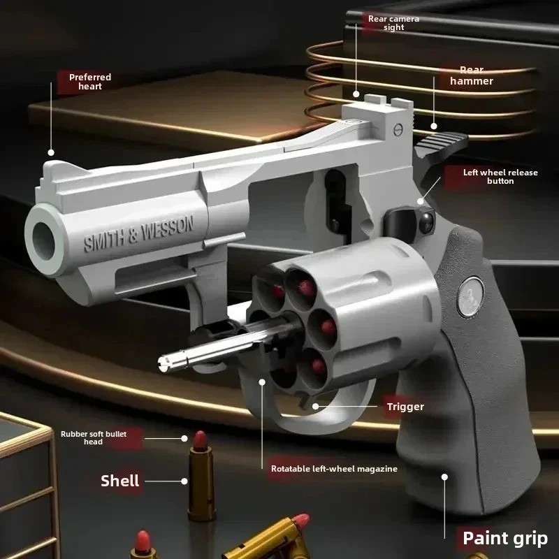ZP5 Revolver Soft Bullet Toy Gun 357 Simulation Pistol with 