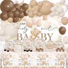 270 Pcs We Can Bearly Wait Baby Shower Decorations: Bear Baby Shower Banner B...