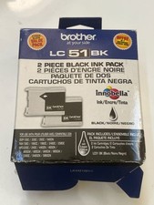 2-Pack 2-PK New Genuine Brother LC-51 Black Ink Cartridges