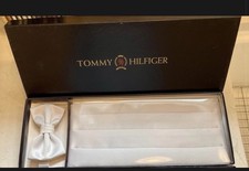 Silver Tommy Hilfiger Cummerbund  Bow Tie Prom Wedding NWT OG Box