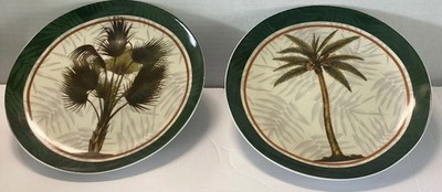 Palm & Tropical Tree Decorative Plates 9  Set Of 2