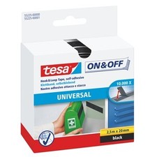tesa On & Off Klettband, 20 mm x 2,5 m, schwarz 1 bis 20 Stk SPARE 49%