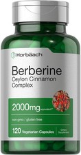 Berberine Plus Ceylon Cinnamon 2000 mg  120 Capsules  Vegetarian  by Horbaach
