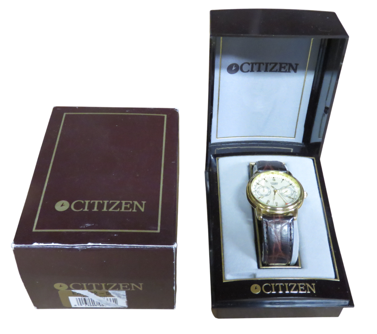 Vintage Citizen Mens Watch 6355 G31191 Gold-tone Day Date Month
