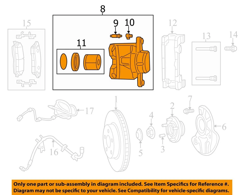 Pinza de freno delantera izquierda Chrysler 300 2005-2022 PNYLV Foto 2 de 3