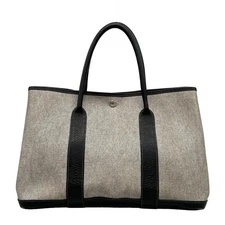 Auth HERMES Garden Party PM - Black Cream Toile H Negonda Unconfirmed Tote Bag