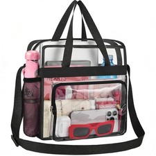 Clear Bag for Stadium Events 12x12x6, Clear Tote Stadium Bag with Reinforced ...