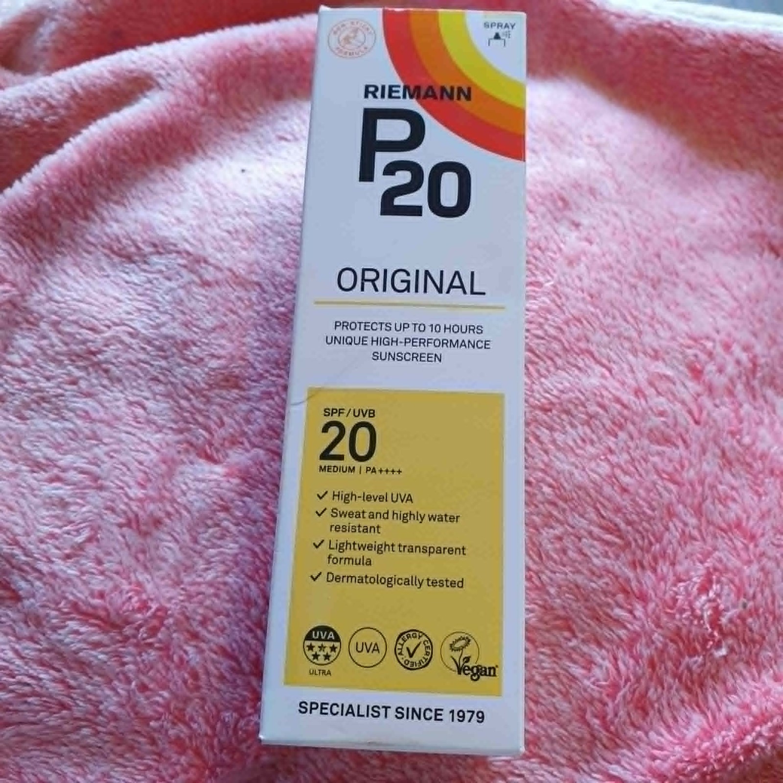 Riemann P20 SPF20 Sun Spray 100ml Long Lasting Water Resistant UVA UVB