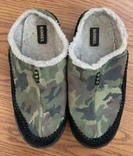 Sorel Falcon Ridge Suede Shearling Lined Slippers Shoes - Men’s Size 8 Camo