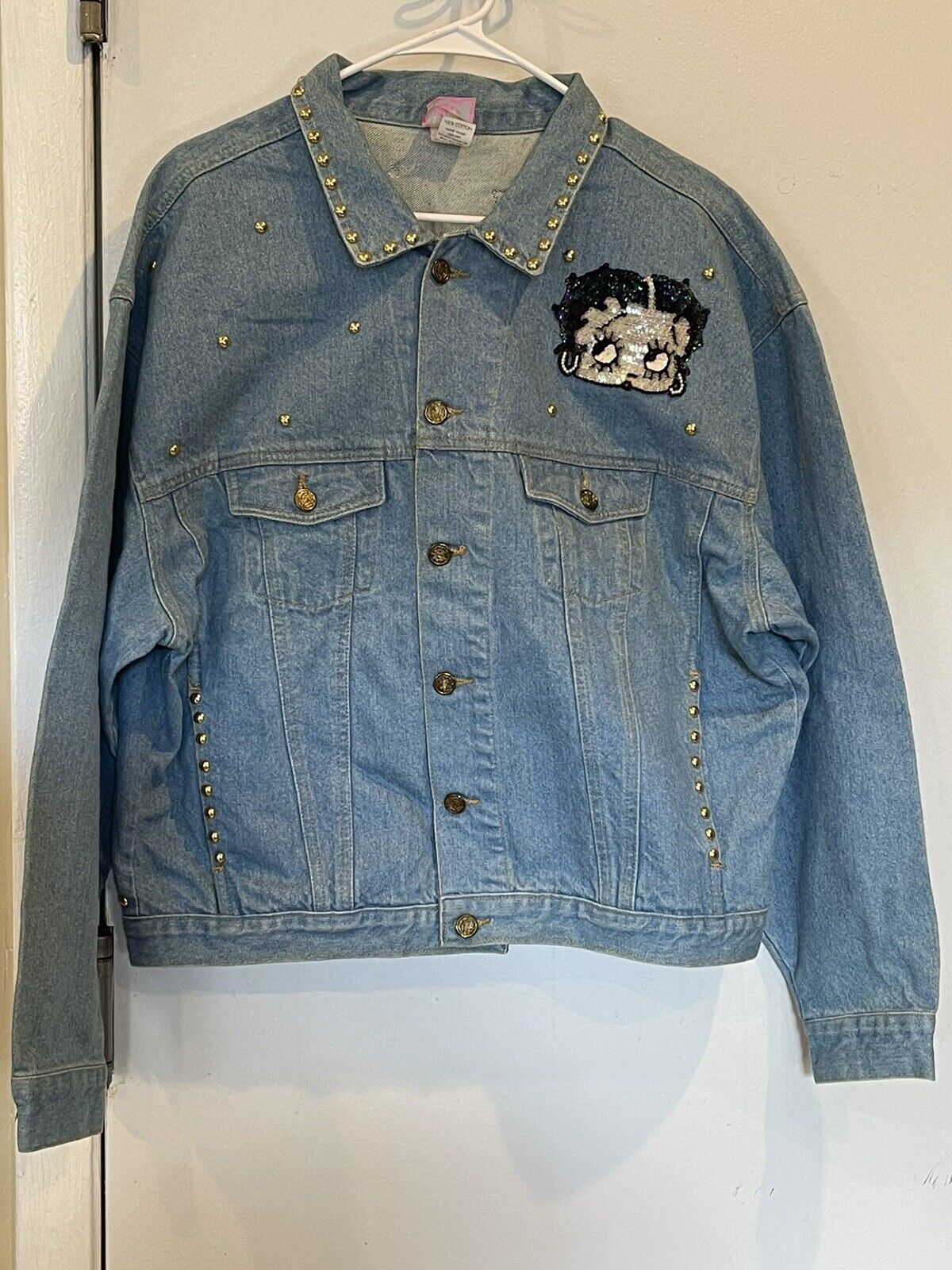 Vintage Betty Boop Jean jacket With Glitter. Supe… - image 2