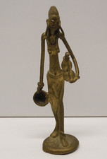 -JOLI ANCIEN BRONZE AFRICAIN SOUVENIR de VOYAGE UNE CALEBASSE DANS UNE MAIN  D
