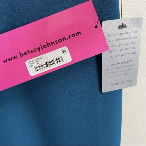 NWT Betsey Johnson Teal Scuba Crepe Dress Size 14 - Picture 14 of 14