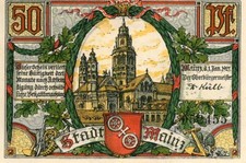 2X MAINZ GERMAN NOTGELD NOTE - 25 & 50 PFENNIG - EMERGENCY MONEY - LOT 317