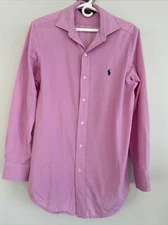 Polo Golf Ralph Lauren Performance Pink Knit Medium Long Sleeve Button Up Shirt