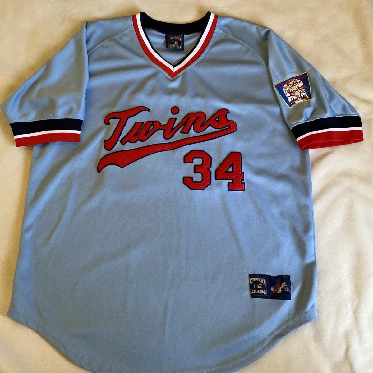 VTG Twins Light Blue Kirby Puckett #34 Jersey Majestic