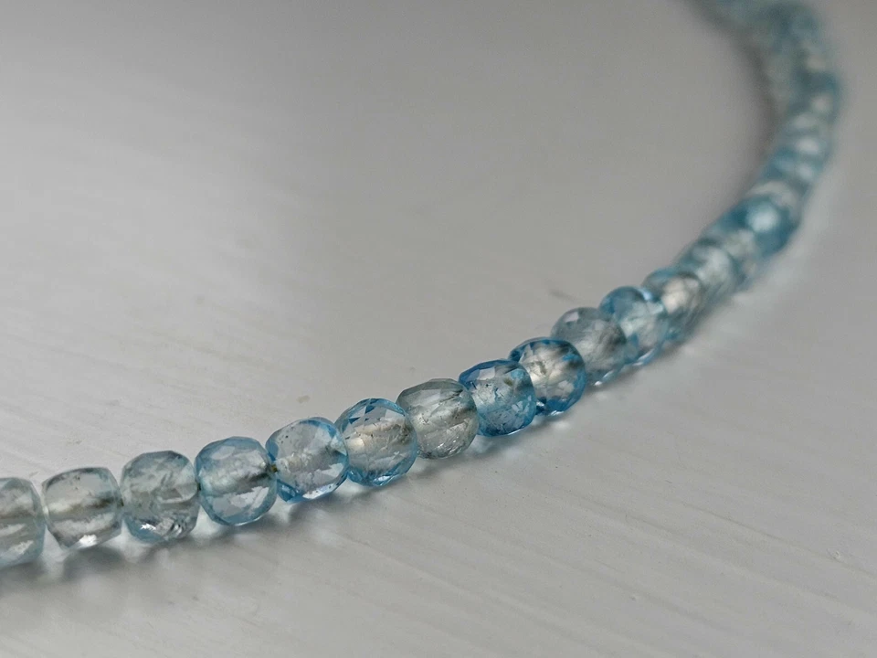 Sky Blue TOPAZ Necklace Beaded Necklace Best Gift For Women Bridal BRIDESMAIDS - Image 3 of 4