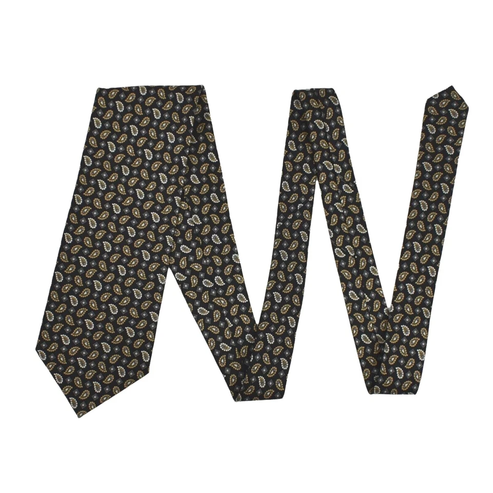 Blacker by Stanley Blacker 领带男式丝绸佩斯利方形黑色 60 英寸 — 第 3/4 张图片