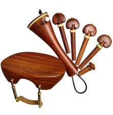 Left/Right Hand Violin Parts Accessories Chinrest With Clamp Pegs Tailpiece