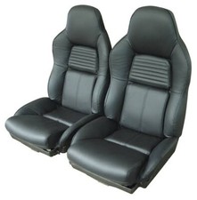 Corvette C4 Standard Synthetic Leather Seat Covers In Black 1994-1996 Corvette C4 Standard Synthetic Leather Seat Covers In Black 1994-1996