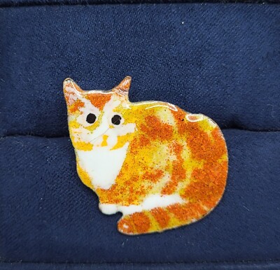 Orange Tabby Kitty Cat Pin Brooch | eBay