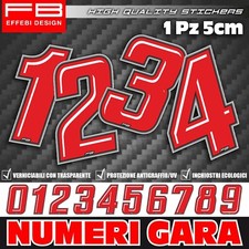 Adesivi Stickers NUMERO GARA NUMERI Moto Cupolino Carena Auto Go Kart Quad 