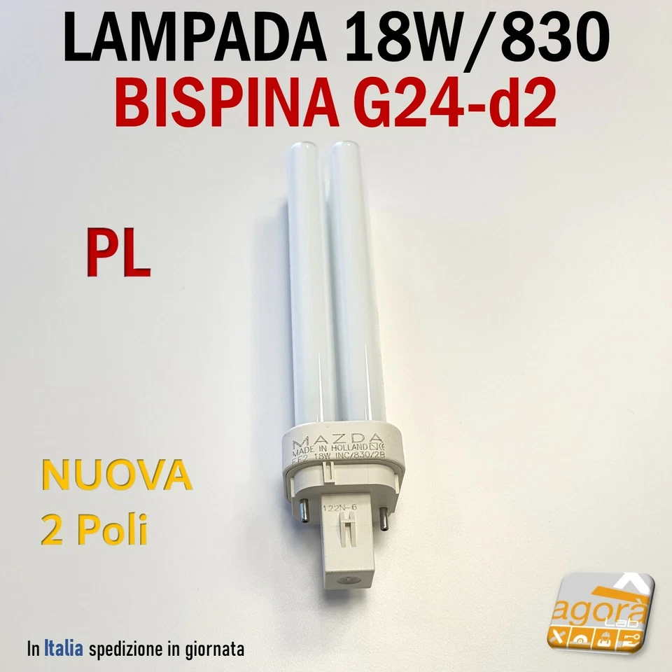 Lampada 18W G24d-2 INC/830 2B 1200 Lumen MAZDA PHILIPS per lampade PL negozio - Immagine 4 di 4