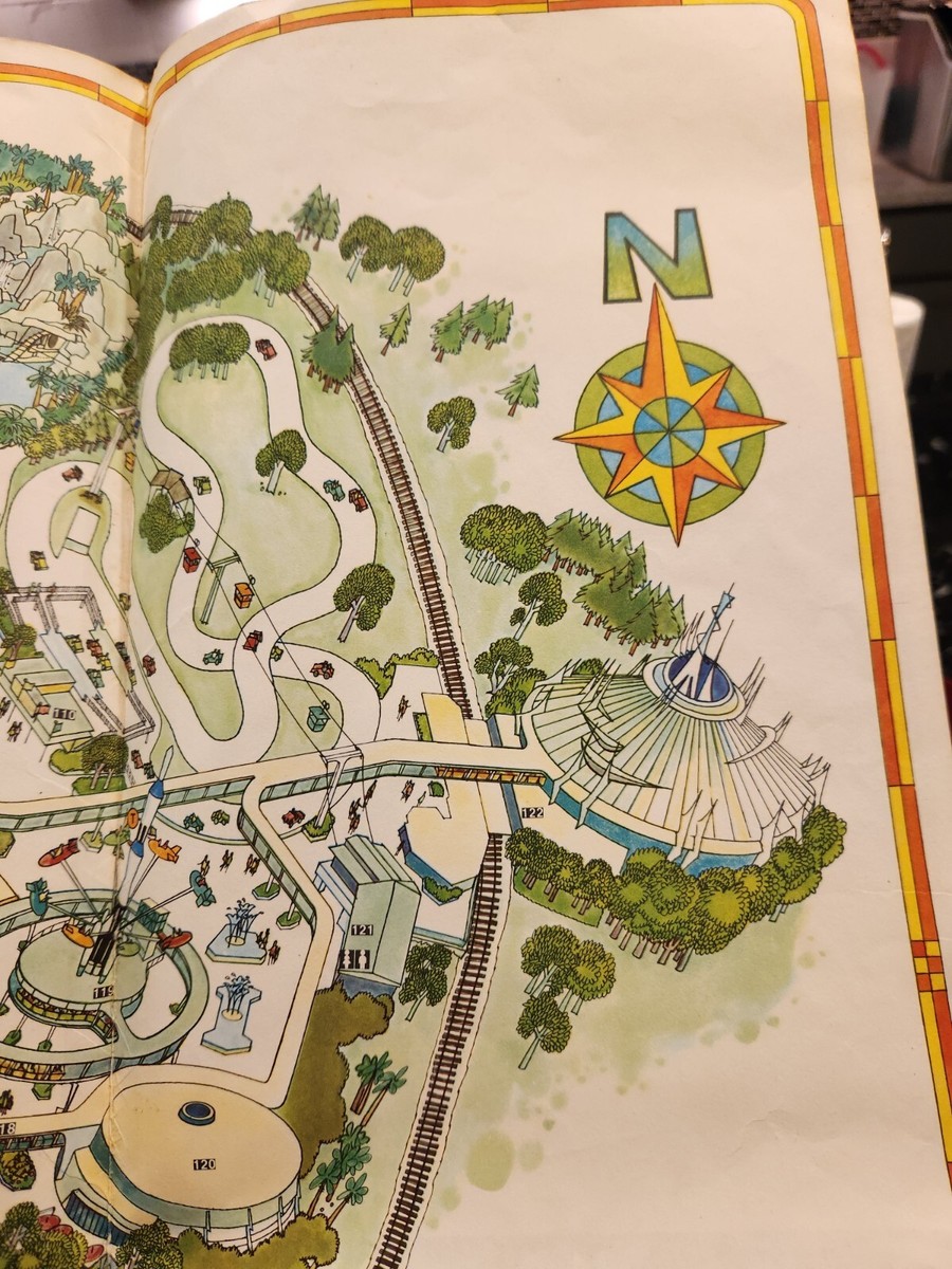 Vintage 1974 WALT DISNEY WORLD Magic Kingdom PARK Guide MAP