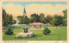 Zorn Park, Harbor Springs, Michigan Vintage PC Stamped & Posted 1944