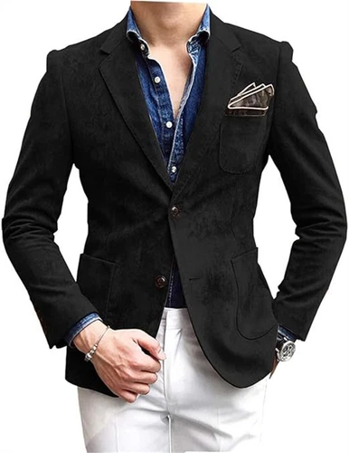 Men Formal Work Blazer Jacket Casual Button Slim Fit Suit Business Coat Tops - Picture 8 of 15