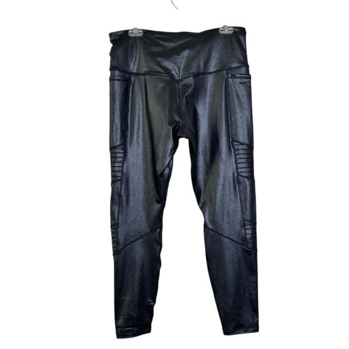 Leggings Moto Athleta Nero Inclinazione Shimmer Taglia L - Foto 4 di 9