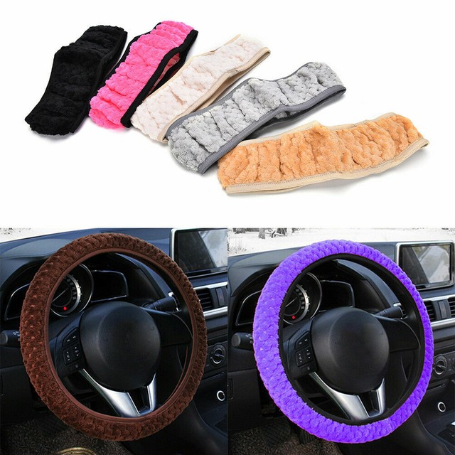 Soft Elastic Plush Car Steering Wheel Cover Multicolor random eBay