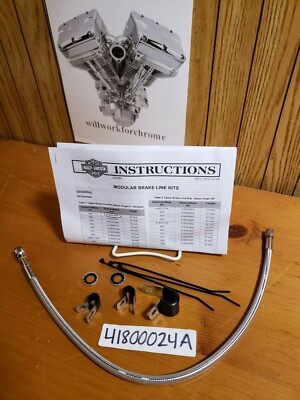 HARLEY-DAVIDSON DIAMONDBACK Braided Brake Line 20'' UPPER 0 DEG 41800024A