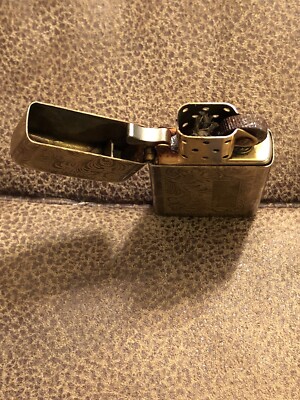 1990s Zippo Lighter - Ornate Gold - Engraved KED | eBay